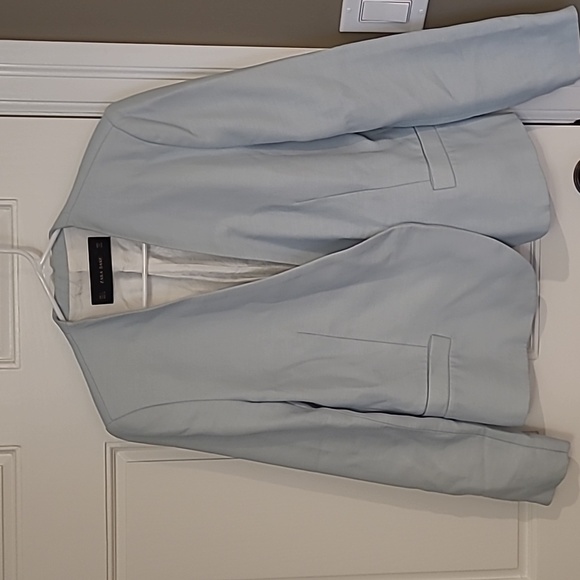Zara, sz L, light blue blazer - Picture 1 of 2
